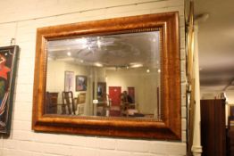 Large cushion moulded maple mirror by Pratts of Bradford