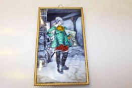 Limoges enamel plaque, signed J. Sarlandie, overall 18.5cm by 10.