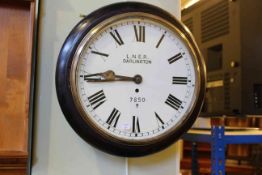 Fusee wall clock, the dial initialled L.N.E.R.