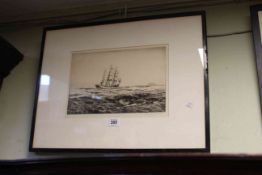 Norman Wilkinson (1878-1971), Landfall, signed in pencil in margin, etching,