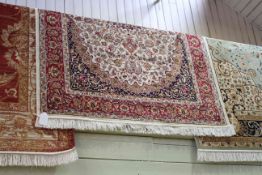 Keshan rug with a beige ground 1.90 by 1.