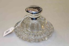 Victorian silver-mounted inkwell,