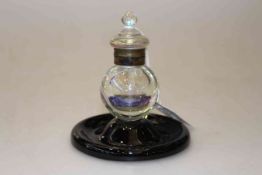 Late Victorian glass inkwell