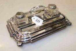 Early 20th Century silver-plated inkwell,