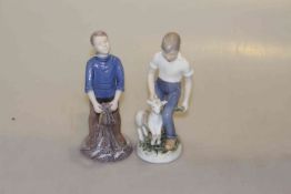 Pair of Bing & Grondahl boy figures