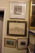 Five prints/etchings by Lois Tilbrook, Anthony Clark, Michael Chaplin,