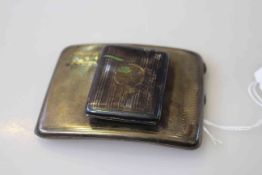 Silver cigarette case and a silver vesta case