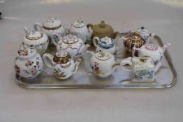 Victoria and Albert collection of twelve antique teapot replicas and a Chinese example (13)