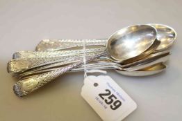 Set of eleven late Victorian silver teaspoons, Jackson & Fullarton, London 1898, 6.
