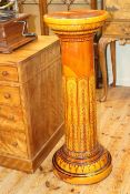 Late Victorian jardiniere stand in treacle glaze,