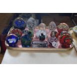 Collection of sixteen glass paperweights