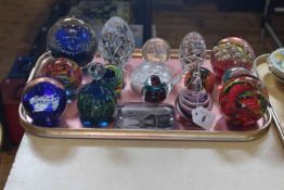 Collection of sixteen glass paperweights