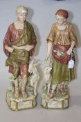 Large pair of Royal Dux figures, no's 1115 and 1116, applied pink triangle marks,