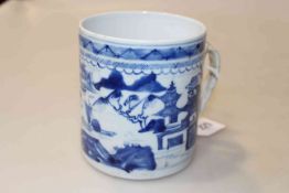 Chinese Export blue and white tankard, 11.