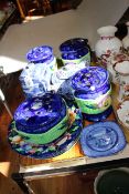 Collection of Maling, including four rose bowls, chintz teapot, bowl,