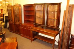 Two pairs of mahogany corner cabinets,