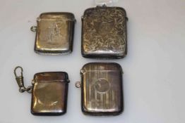 Four silver vesta cases