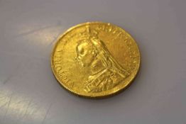 1887 Jubilee gold five pound coin