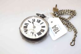 Silver Improved Patent pocket watch and Albert