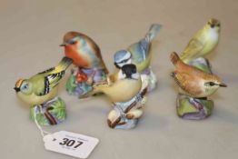 Six Royal Worcester bird models
