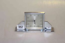 Art Deco chrome eight day boudoir clock