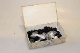 Box of black bead jewellery