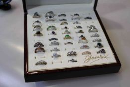 Large collection of rings, including gold and silver,