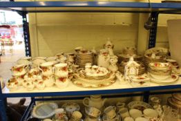 Large collection of Royal Albert Country Roses dinner and teaware, telephone, clock etc,