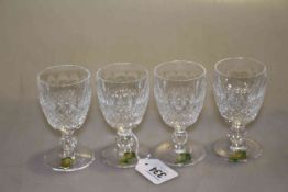 Four Waterford crystal Colleen small goblets,