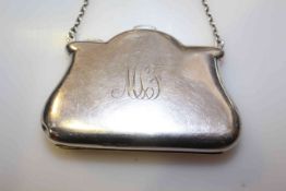 George V silver purse,