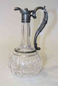 Victorian silver-plate mounted cut-glass claret jug