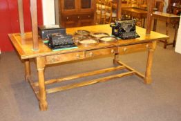 Barker & Stonehouse Flagstone rectangular dining table having six frieze drawers,