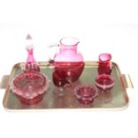 Collection of Victorian and later cranberry glass (7)