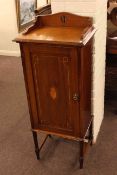 Edwardian inlaid mahogany pedestal cupboard