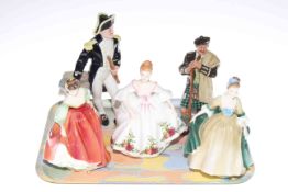 Five Royal Doulton figures including The Laird