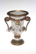 Gilt-metal mounted urn-form vase