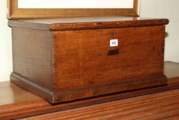 Oak box, with visible dove-tail joints,