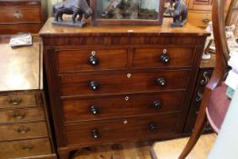 19th Century mahogany four height chest of drawers