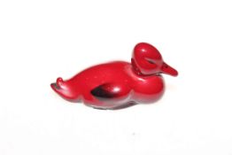 Royal Doulton flambé model of a duck