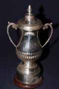 Large silver-plated trophy,