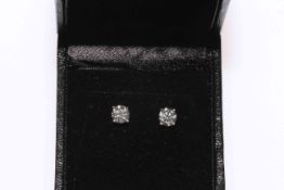 18 carat white gold and diamond stud earrings