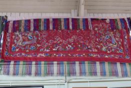 Large Chinese silkwork bedspread