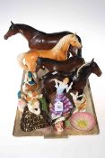 Plant Tuscan figure, Memories; Beswick horses,