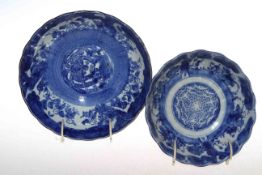 Two Japanese blue and white bowls