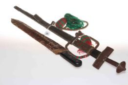Nigerian presentation sword and a machete