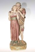 Large Royal Dux figure group of young lovers, no.