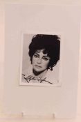 Elizabeth Taylor signed photograph