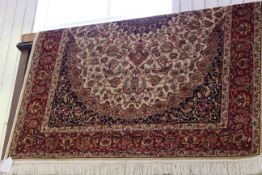 Beige ground Keshan rug 1.90 by 1.