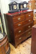 Early 19th Century oak and mahogany four height chest of drawers
