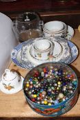 Collection of marbles, Royal Worcester Arden wares, meat dishes,